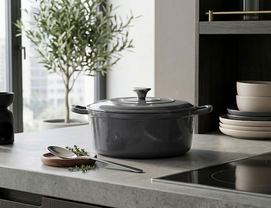 Siaki Collection Shallow Cast Iron Pot 5.1lt / 28cm