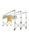 545458 Wheeled Garment Rack Floor Standing Metal Telescopic Silver