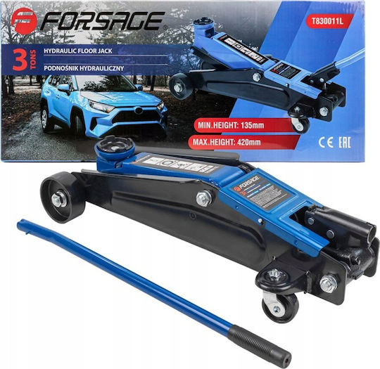 Forsage Hydraulic Bottle Jack with Lifting Capacity up to 42 cm and Load Weight up to 3 Tons