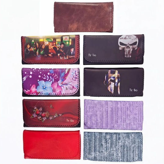 Leder Tabaktasche mit Verschluss mit Taste Verschiedene Designs