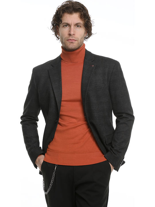 Winter Men’s Suit Jacket with Slim Fit Checkered
