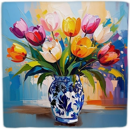 Διακοσμητικό Πλακάκι Φυσική Πέτρα Tulip Bouquet