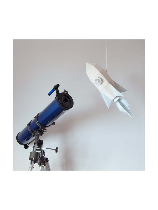 Owl Paperlamps Single-Light Kids Ceiling Light Paper with E27 Socket Blue 40x22cm