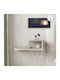 Luno Wooden Bedside Table with Metal Legs Ecru 40x30x16.2cm