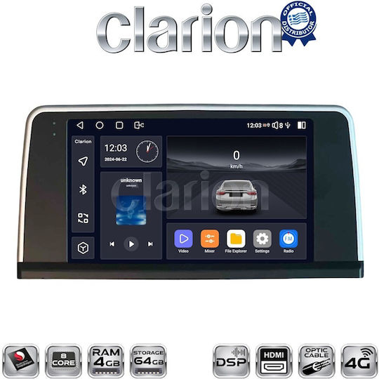 Clarion Gl74350 OEM Multimedia Car Screen BMW Series 3 2010 > F30 F31 F34 F35 F80 BMW Series 4 2013 > F32 F33 F36 F83 System NBT CarPlay Android Auto BT GPS WiFi GPRS