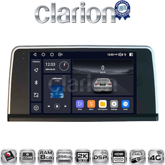 Clarion Gl75350 Οθόνη Oem Multimedia Αυτοκινήτου Bmw Series 3 2010 > F30 F31 F34 F35 F80 Bmw Series 4 2013 > F32 F33 F36 F83 Σύστημα Nbt Carplay Androidauto Bt Gps Wifi Gprs