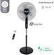 Telemax Dc12 Ανεμιστήρας Ορθοστάτης 30W Διαμέτρου 40cm με Τηλεχειριστήριο Μαύρος