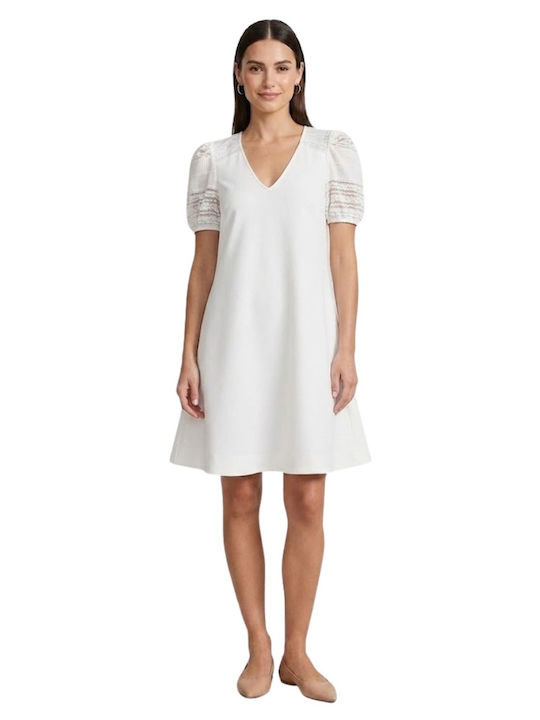Naf Naf Perrine Women's Dress Ecru Lace A-line Xs