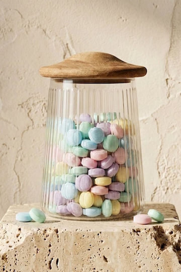 SteweHome Jar for Tea Coffee Sugar with Lid Glass Transparent 950ml