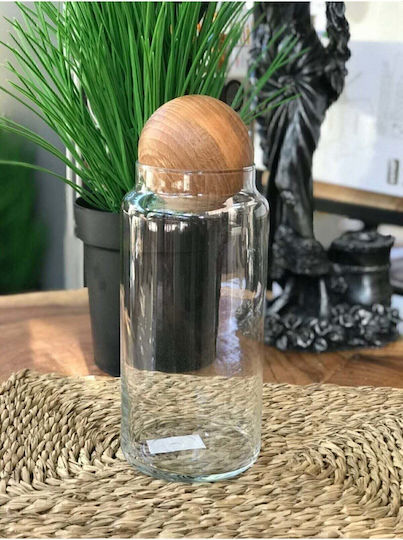 SteweHome Sugar Jar with Lid and Stand Glass Grey 1300ml