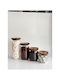 SteweHome Set of 4 General Use Glass Orange Jars with Lid