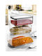 SteweHome Set of 3 General Use Jars with Lid Plastic Orange 750ml