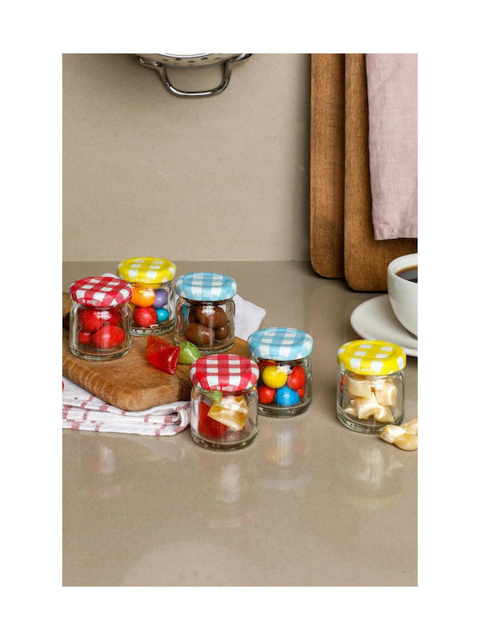 SteweHome Set of 6 General Use Jars with Lid and Stand Glass 40ml