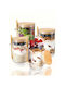 SteweHome Set of 2 Jars for Coffee Sugar Tea with Airtight Lid Wooden Orange 450ml