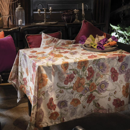 Tessitura Toscana Telerie Linen Tablecloth Poppy Purple 140x170cm