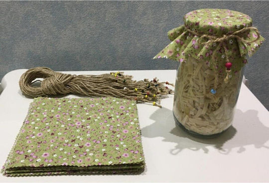 Stewehome Set Of 25 Fabric Jar Lid Covers With Cord Tie Beads Green