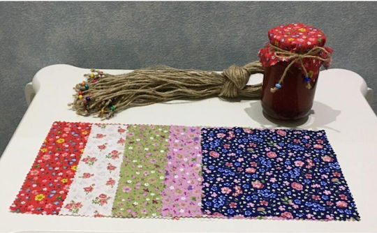 Stewehome Set Of Fabric Jar Lid Covers Beads Jars 370 Cc Cream