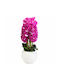 Orhidee Artificială Decorativă 90cm Alb Ghiveci 87556-3