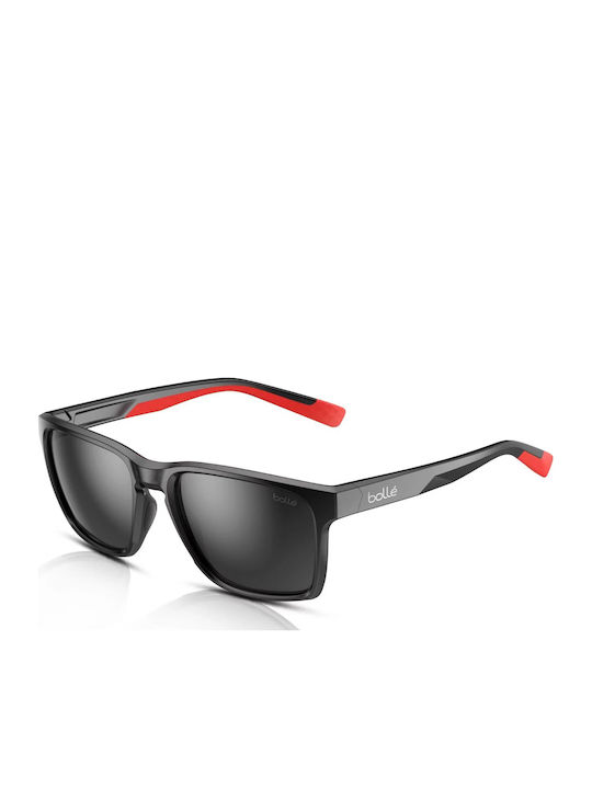 Unisex Sunglasses with Black Horn-Rimmed Frame and Black Lenses