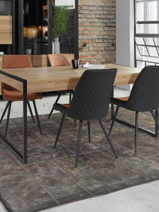 Τραπέζι Τραπεζαρίας Μεταλλικό Riviera Oak 166x90x77εκ.