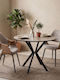 Round Dining Table with Stone Surface Cosmos 90x90cm