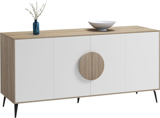 Буфет Savore от Дърво и Метал Бял 180x35.5x82cm Буфет Savore от Дърво и Метал Бял 180x35.5x82cm