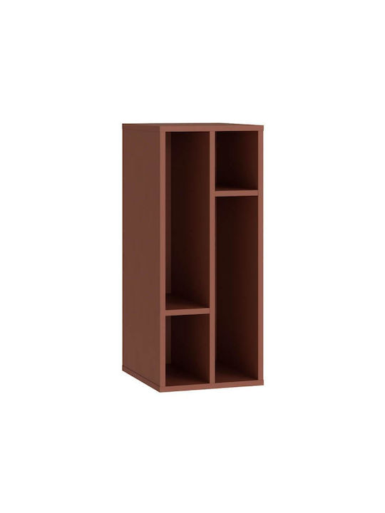 Βιβλιοθήκη Δαπέδου Ξύλινη Πορτοκαλί 30x35x72cm
