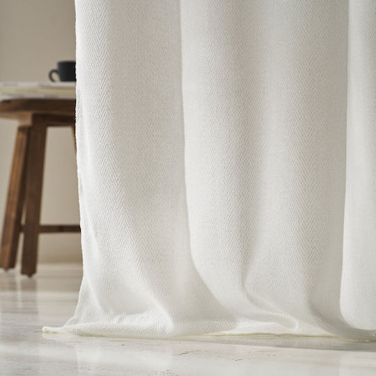 Gofis Home Perdele Off cu trăsă Off White 509x290cm