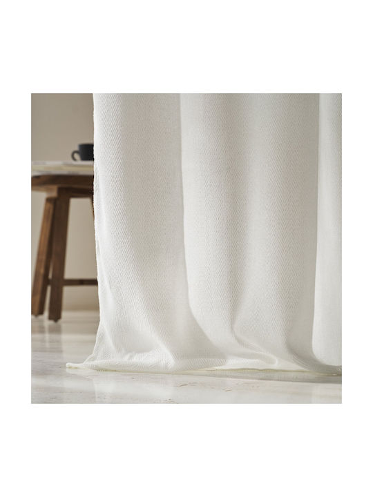 Gofis Home Κουρτίνα με Τρέσα Off Off White 509x295εκ.