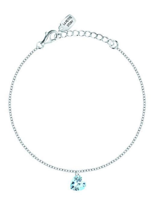La Petite Story Women's Bracelet with Heart Design in Silver with Zircon