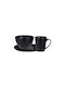 Excellent Houseware Κούπα Κεραμική Μαύρη 375ml 6τμχ
