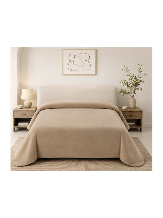Linea Home Beverly Κουβέρτα Πικέ Μονή 160x220εκ. Μπεζ