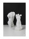 Stewehome Set of 2 Pieces Decorative Statues Female Male Nude Concrete White 7x14x14.5 Cm