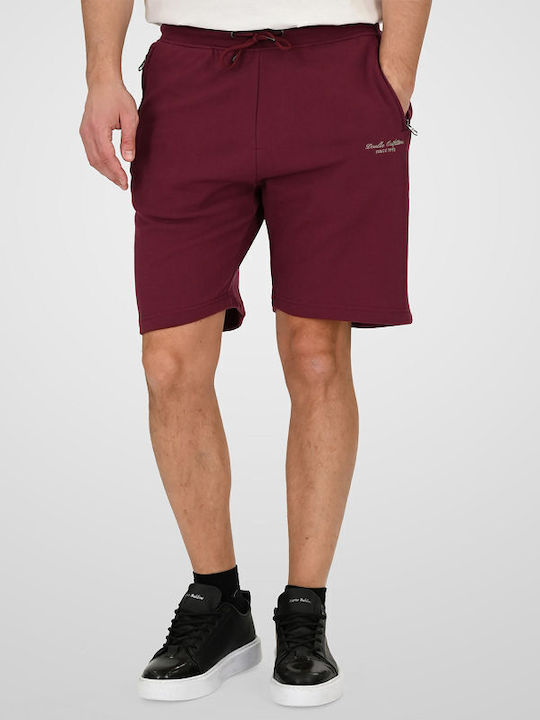 Double Pantaloni Scurți Sport Bărbați Burgundy