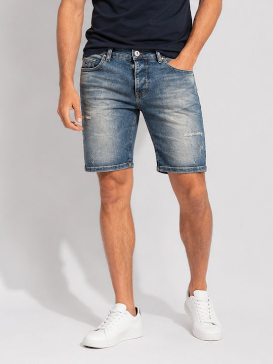Damaged Jeans Men's Blue Bermuda