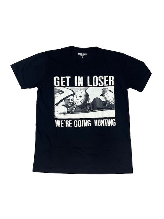 Men's T-shirt Horror Movie Graphic Print Black 63832