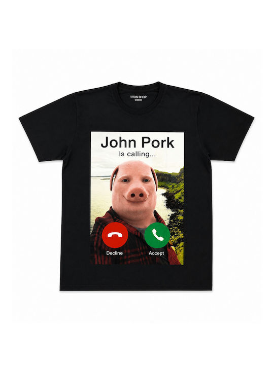 Men's T-shirt Funny Meme Graphic Print Black 63836