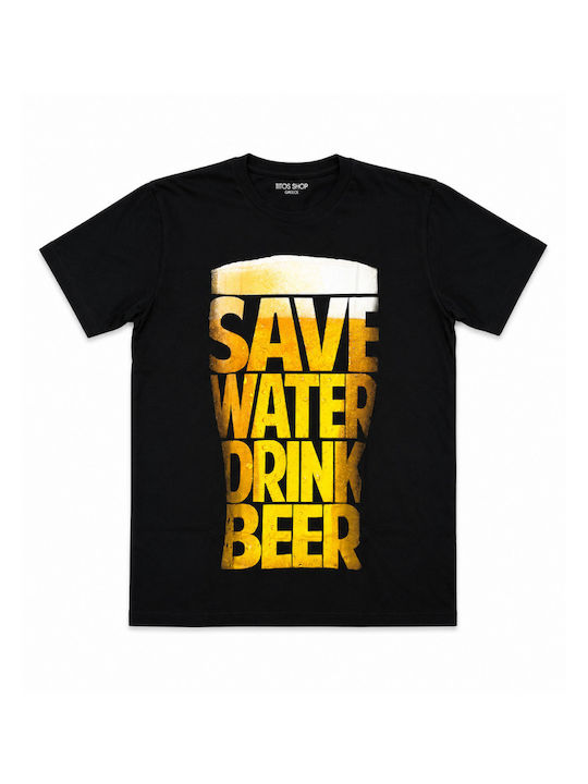 Men's T-shirt Beer Graphic Print Black 63837