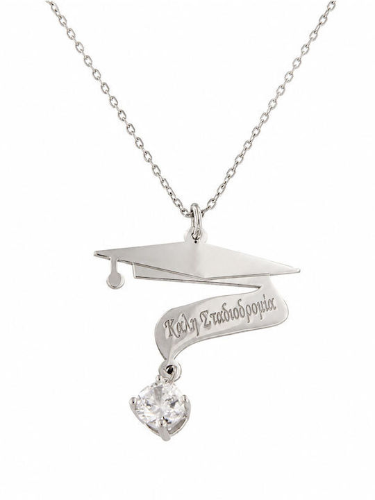 Ios Necklace Made of Silver with Zircon