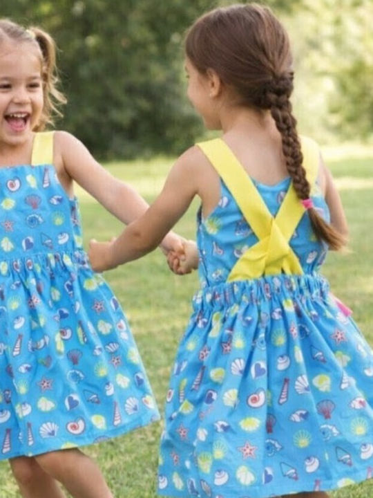 Girls Sleeveless Multicolour Dress