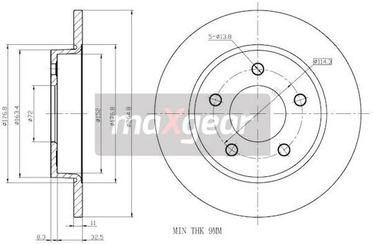 Disc de frână Mazda spate 3 03 203250