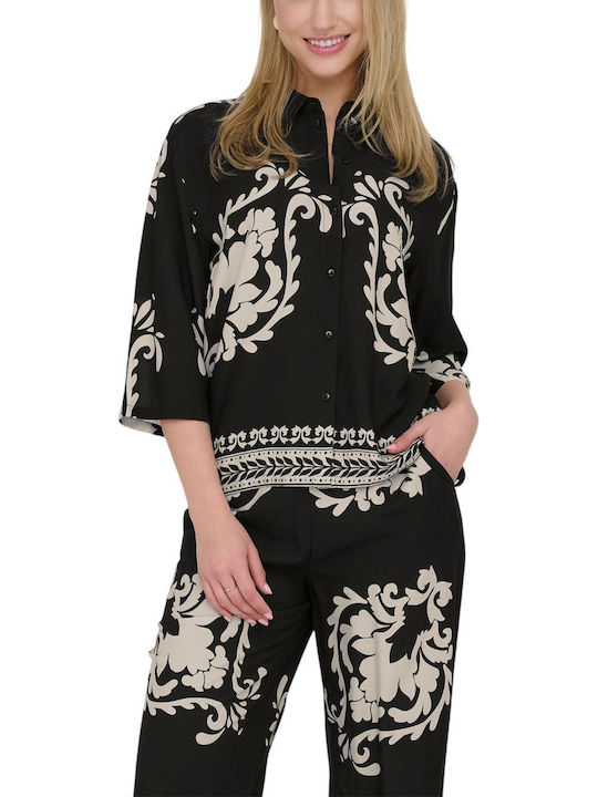 Jdy Long Sleeve Women's Denim Shirt Black