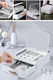 Stewehome Decorative Jewelry Organizer Mirror Drawer Automatic Opening White 22x20x8 Cm