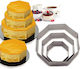 Set 3 Pufo Metal Octagon-shaped Cake Pans Cake Layers Silver Durable Easy To Use
