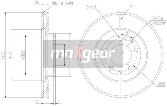 Peugeot Bremsenscheibe Vorderseite 407 04 508 607 Xm 283mm 1606308680
