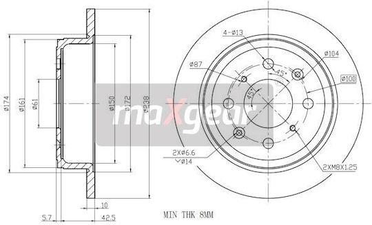 Disc De Frână Spate Honda Civic 91 94 Rover 200 400 24 45 8710410