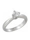 VTJ Single Stone Ring Silver With Diamond