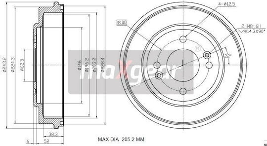 Maxgear Hyundai Getz Hinteres Bremstrommel Set