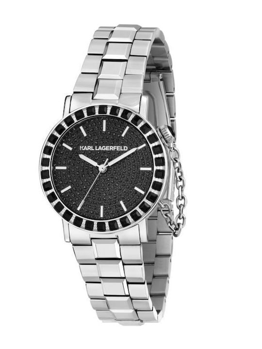 Karl Lagerfeld Womens Watch 33mm Battery with Silver Metal Bracelet