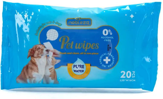Υγρά Μαντηλάκια Καθαρισμού Κατοικιδίων Pure Water Series Σκύλους & Γάτες 20τμχ
